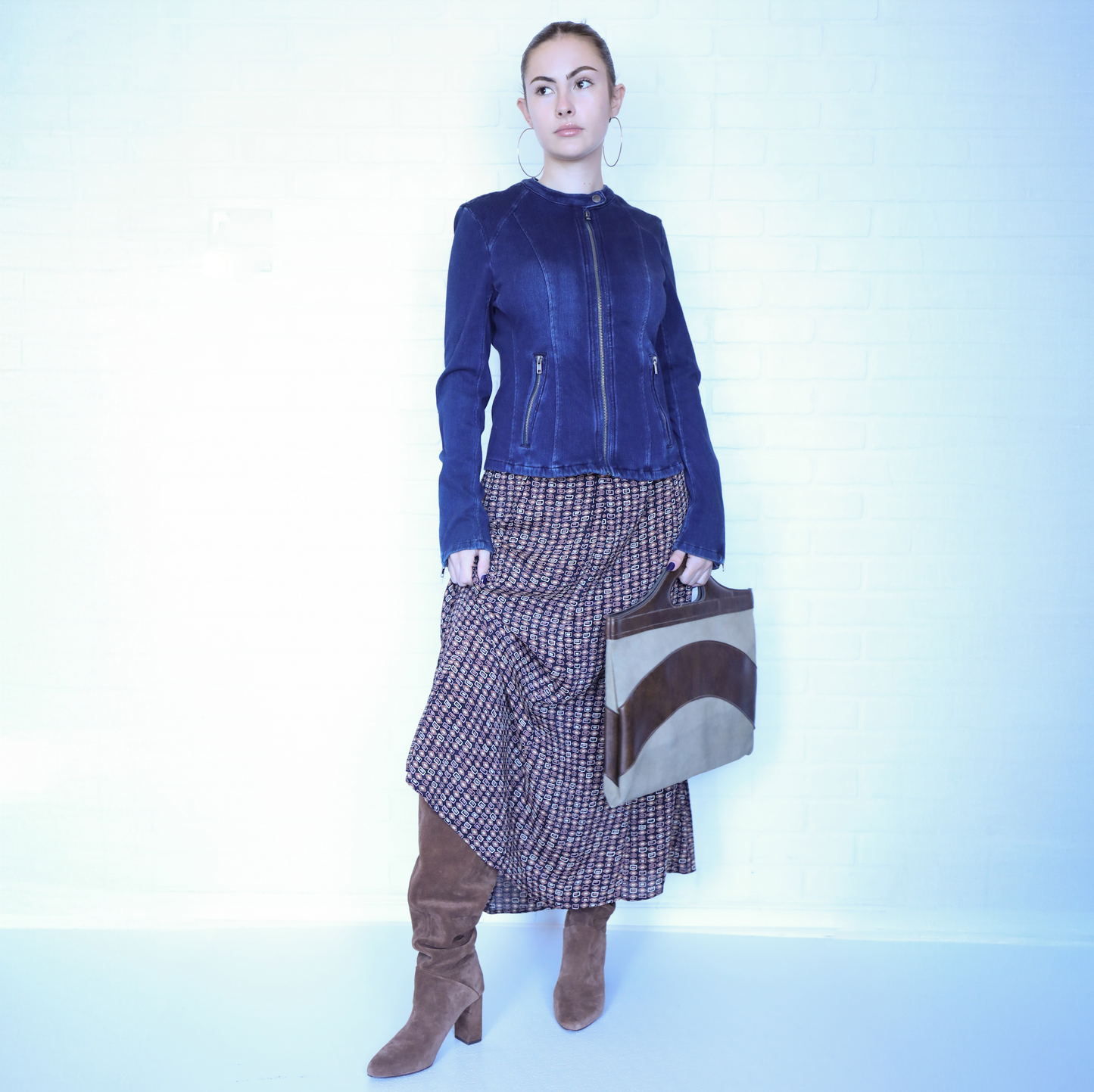 Vintage Mike's Girl Brand Printed Maxi Skirt
