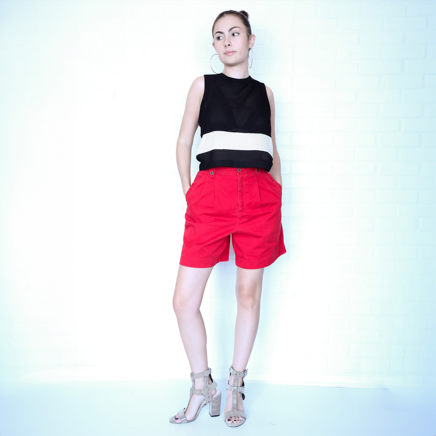 Rag & Bone Black Open Stitch Sleeveless Top