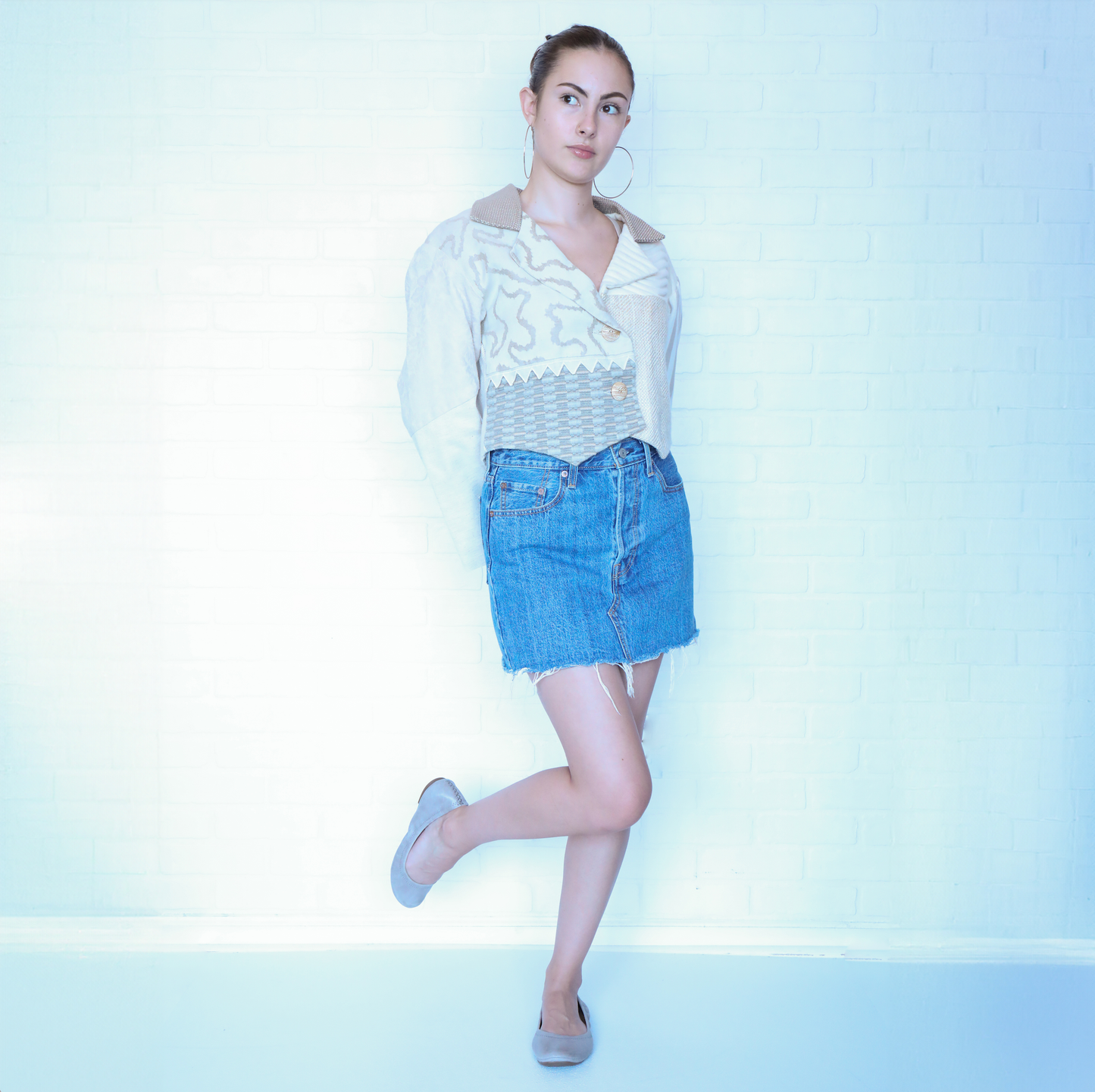 Levi's Denim Raw Hem Mini Skirt