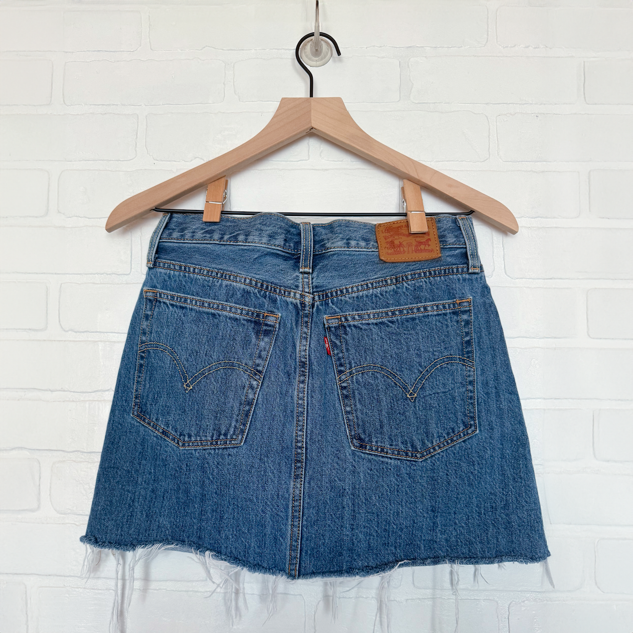 Levi's Denim Raw Hem Mini Skirt