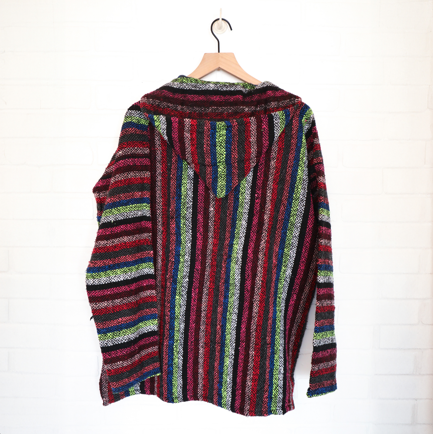 Unbranded Baja Style Oversized Multi Color Stripe Hoodie