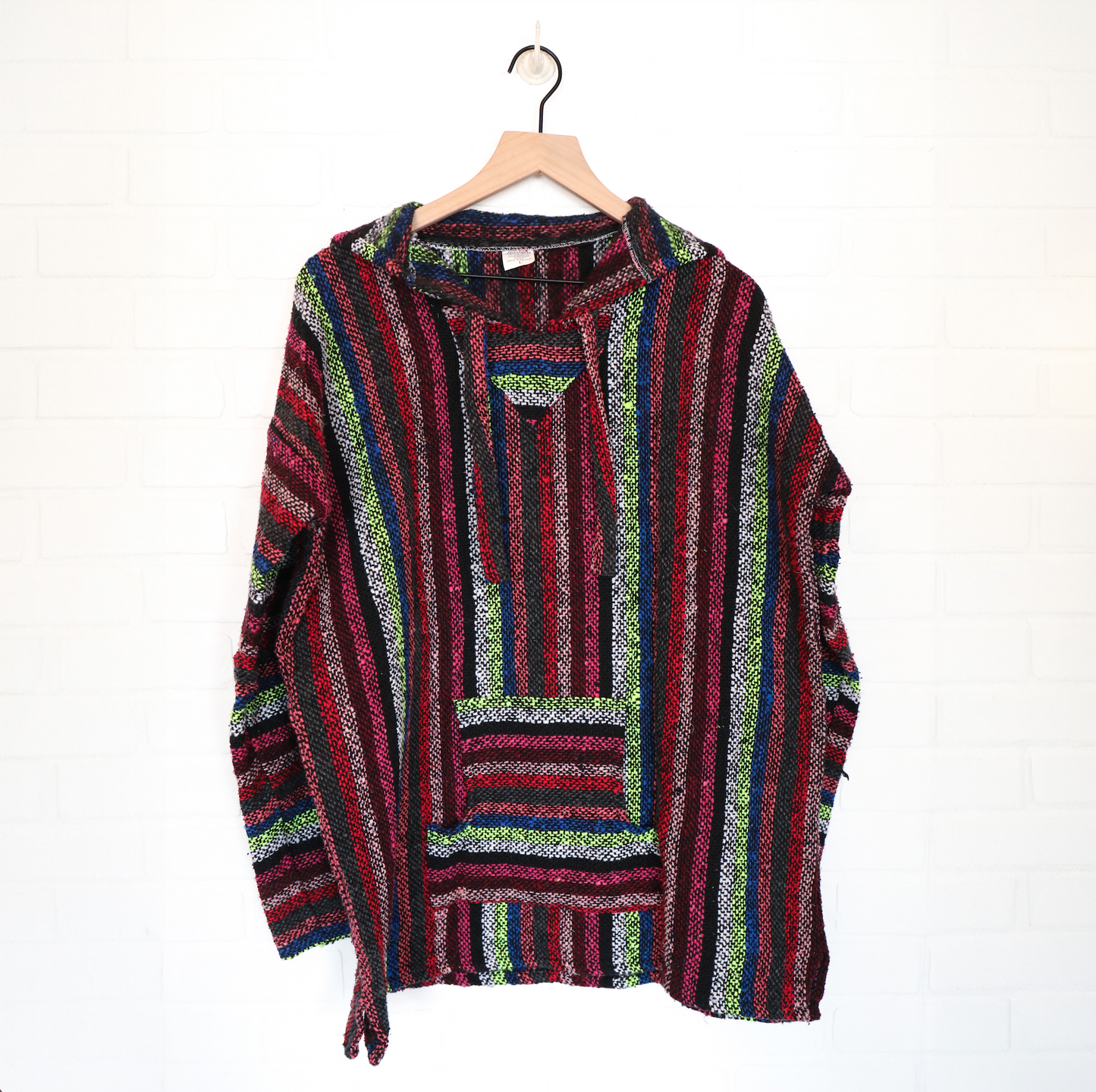 Unbranded Baja Style Oversized Multi Color Stripe Hoodie