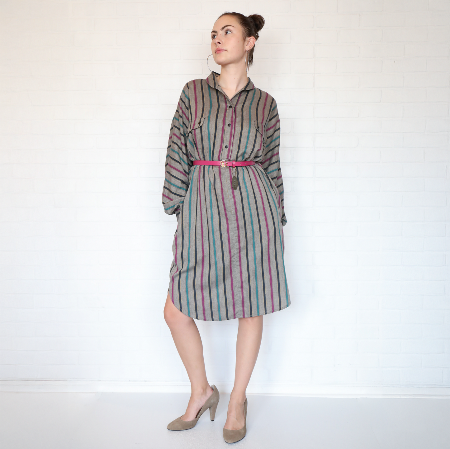Vintage Diane von Furstenberg DVF Striped Shirt Dress