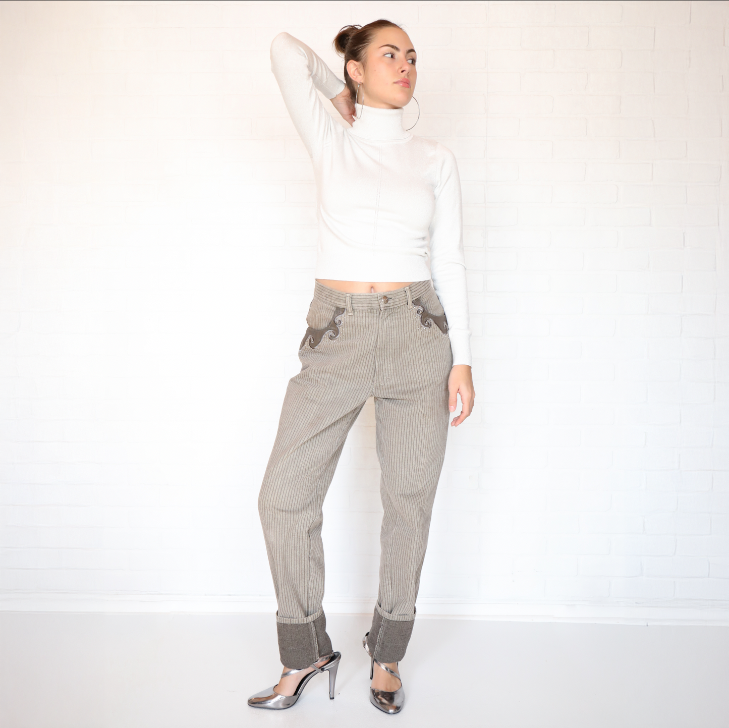 Vintage Opal by Lorraine Wardy Western Inspired Striped Jeans