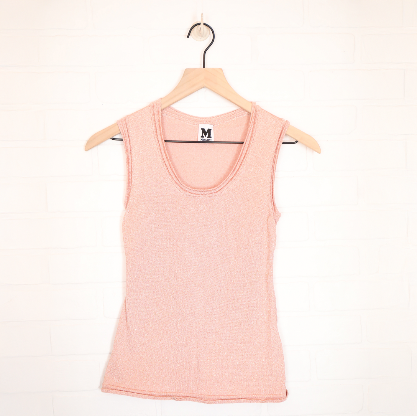Missoni Blush Pink Sparkle Sleeveless Top Size XS