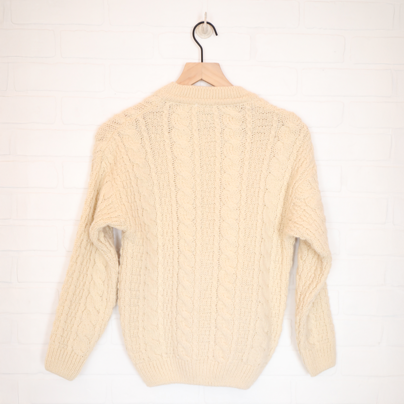 Vintage Sweaters of Ireland Cable Knit Wool Cardigan Sz Small