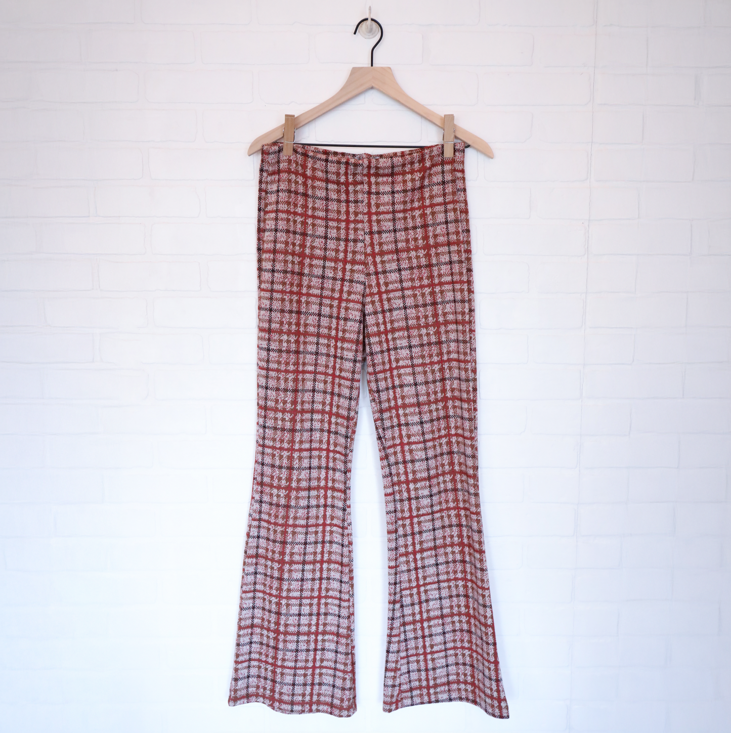 Urban Outfitters Plaid Pull On Flare Leg Pants