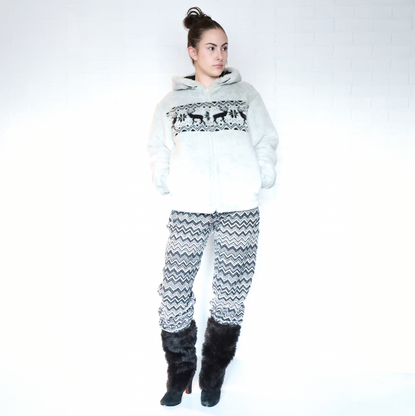 Missoni Black & White Zig Zag Stripe Patterned Sweatpants