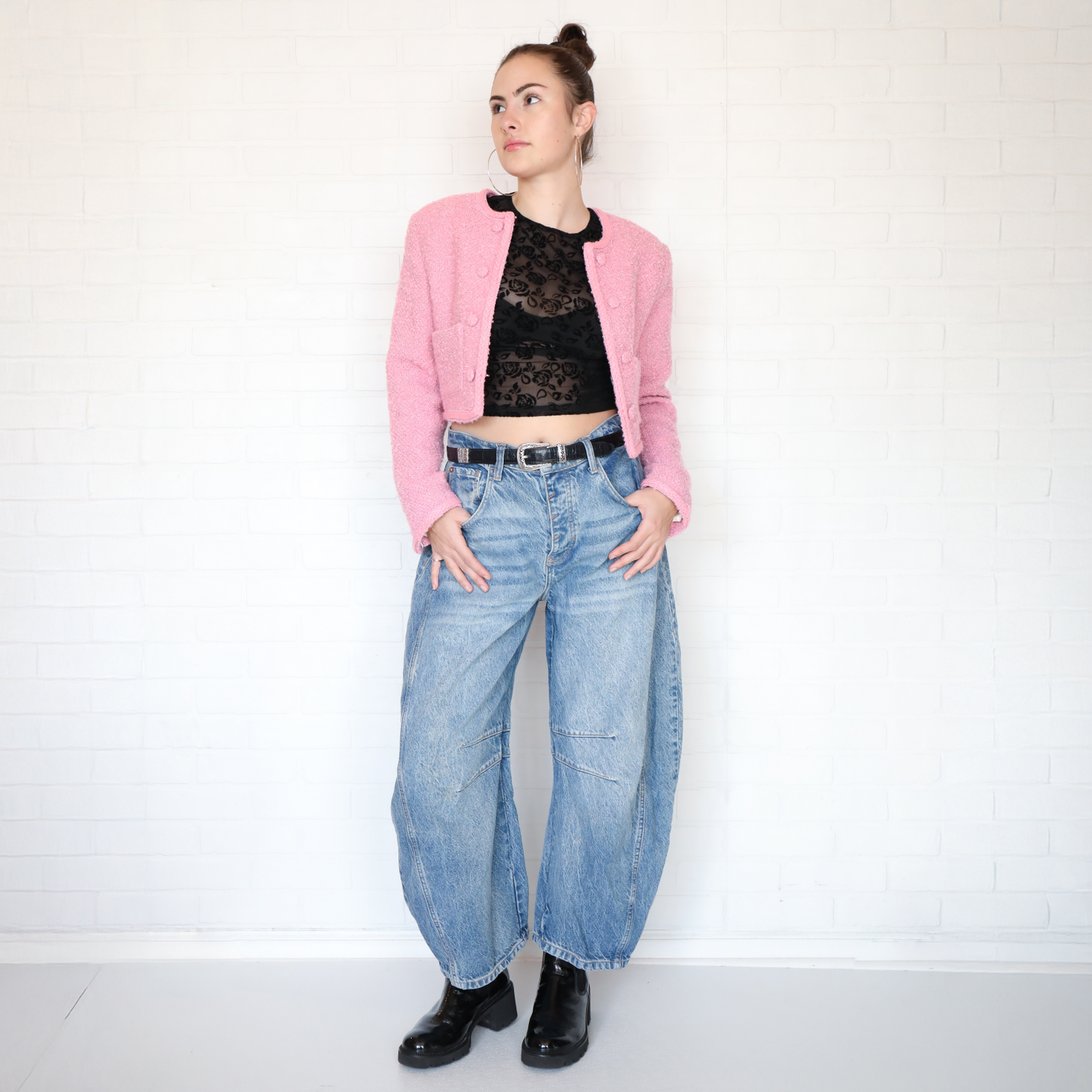 Rotate Birger Christensen Pink Tweed Crop Jacket