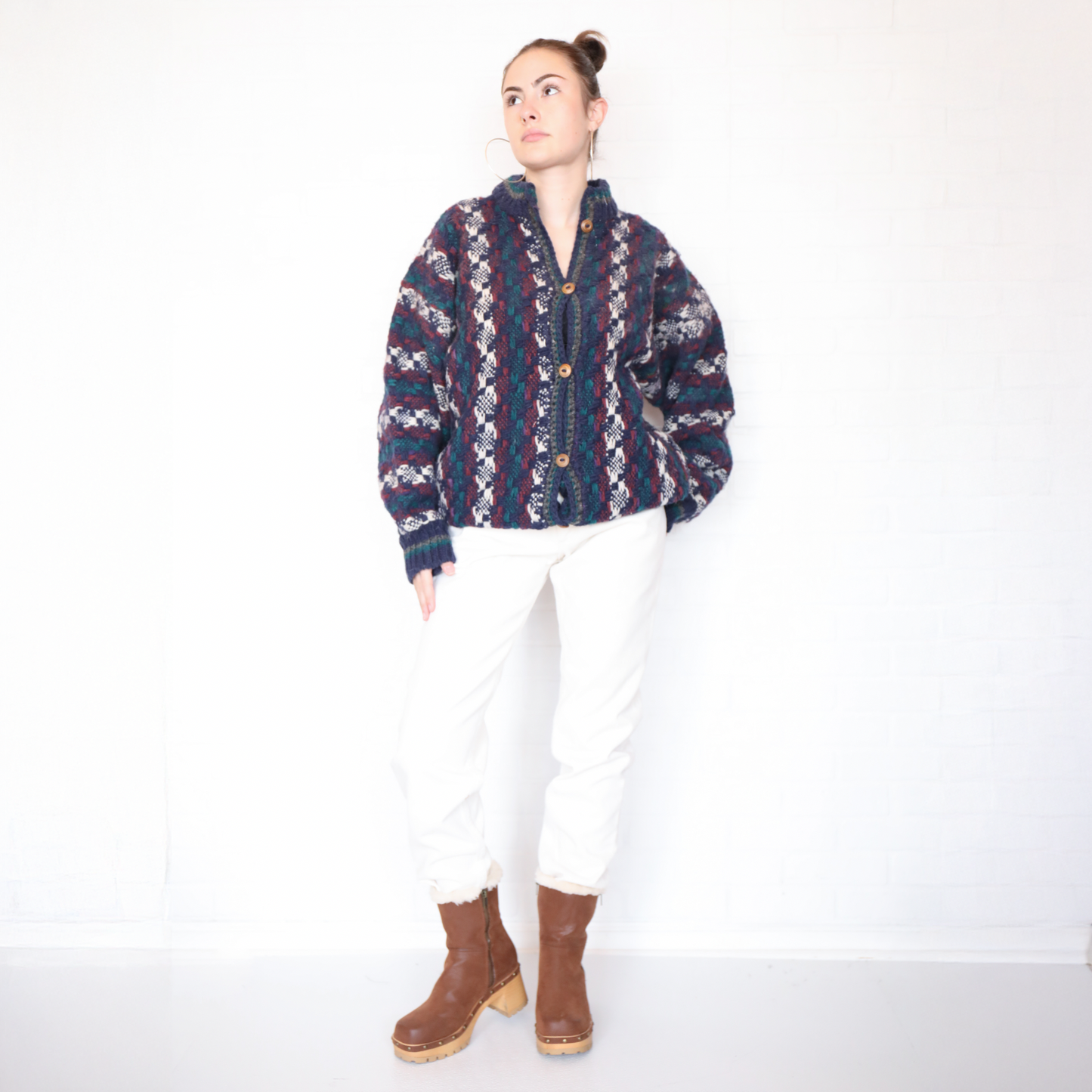 World Class, Inc Vintage Full Button Wool Oversized Sweater