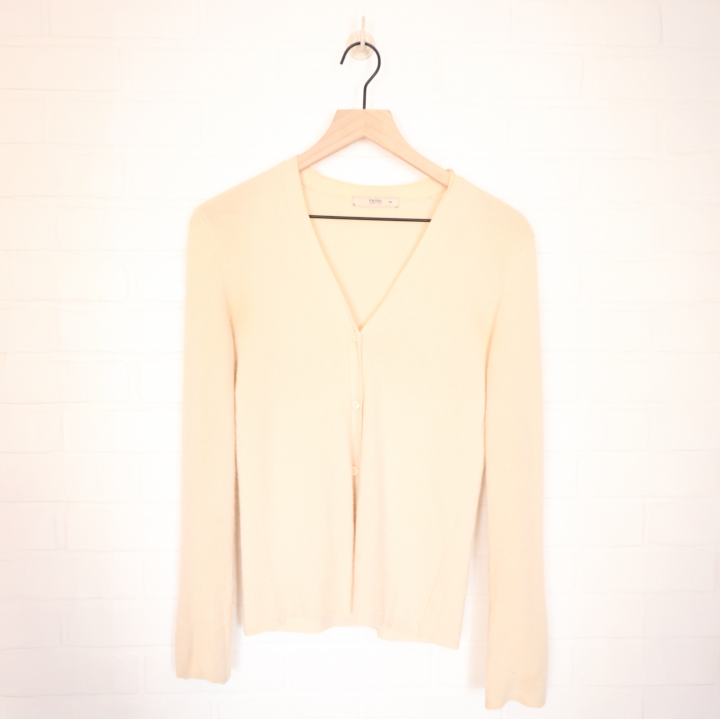 Prada Cream / Ivory Soft Cardigan Sweater Size Small