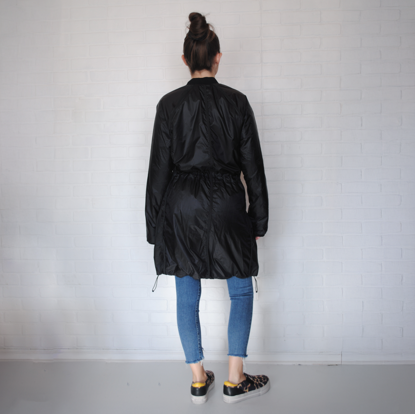 ATHLETA Black Nylon Windbreaker Jacket