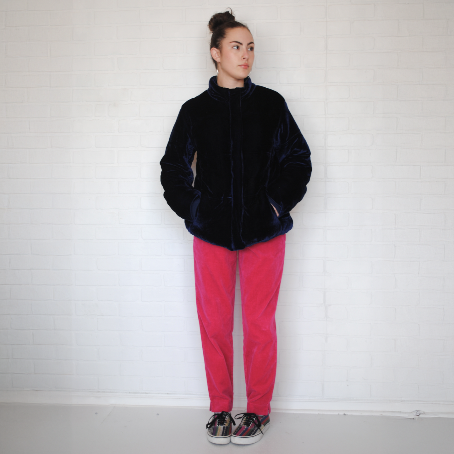 C & C California Electric Blue Velvet Velour Iridescent Jacket