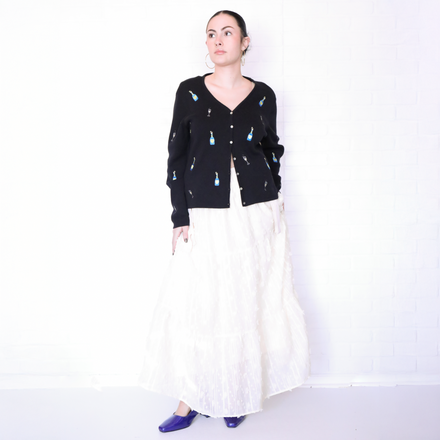 Alexandra Bartlett Vintage Champagne Cardigan Sweater