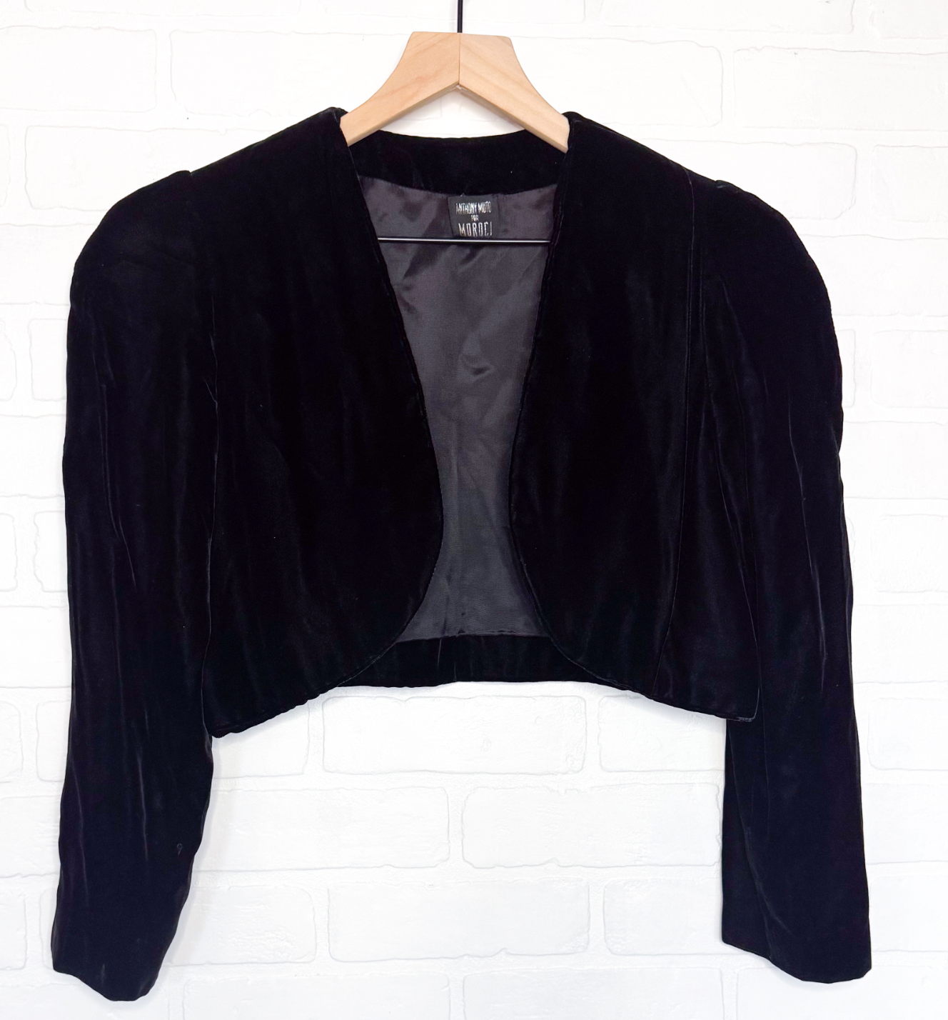 Vintage Anthony Muto for Moroci Black Velvet Bolero Jacket