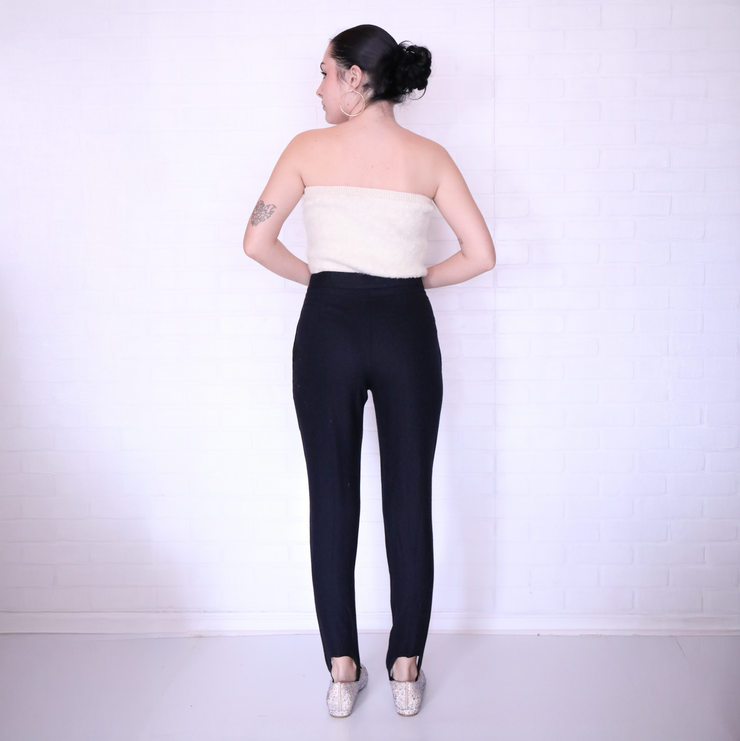 Stella McCartney Navy Zipper Ruffle Detail Stirrup Pants