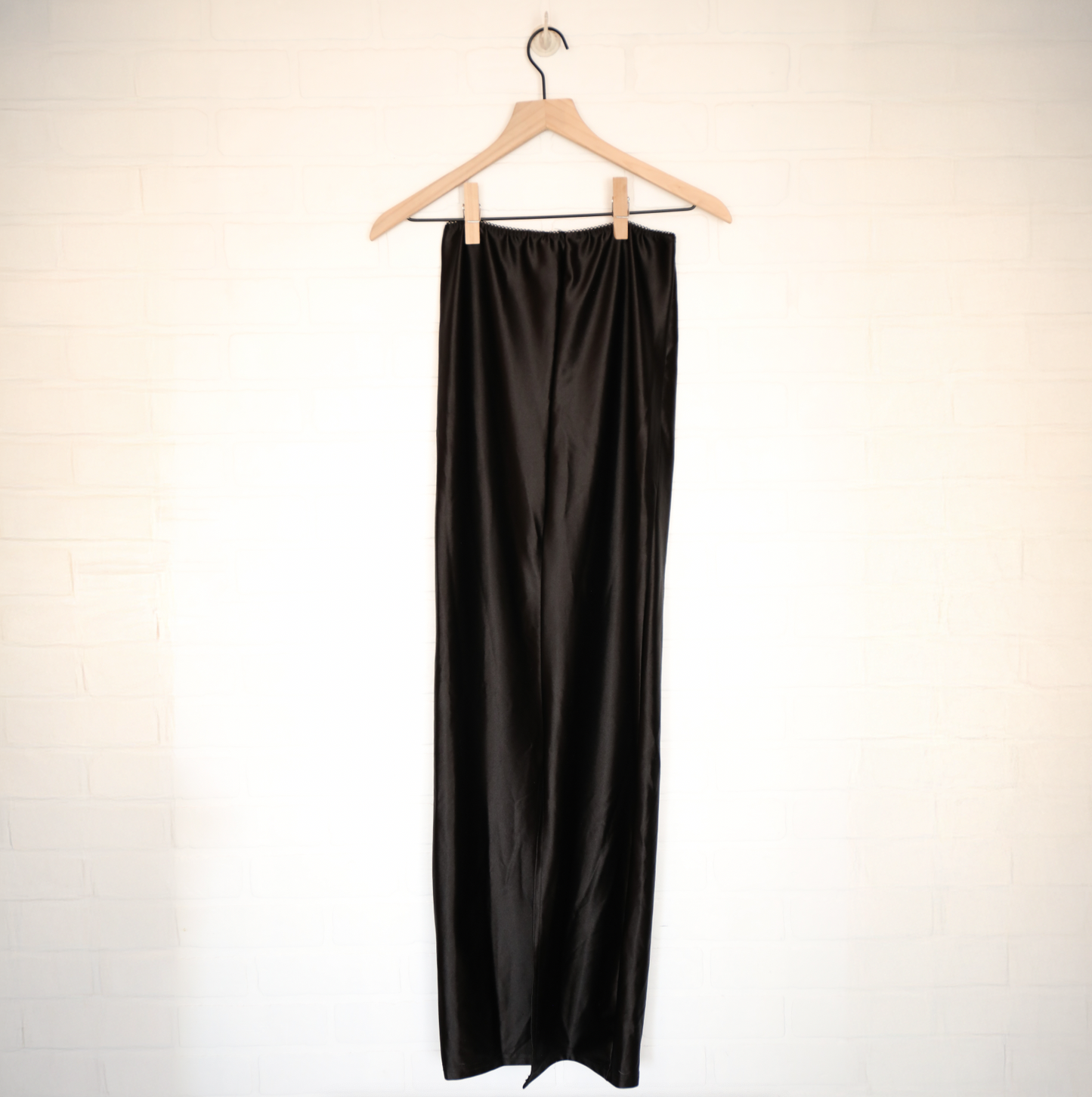 PrettyLittleThing Black Satin Maxi Skirt