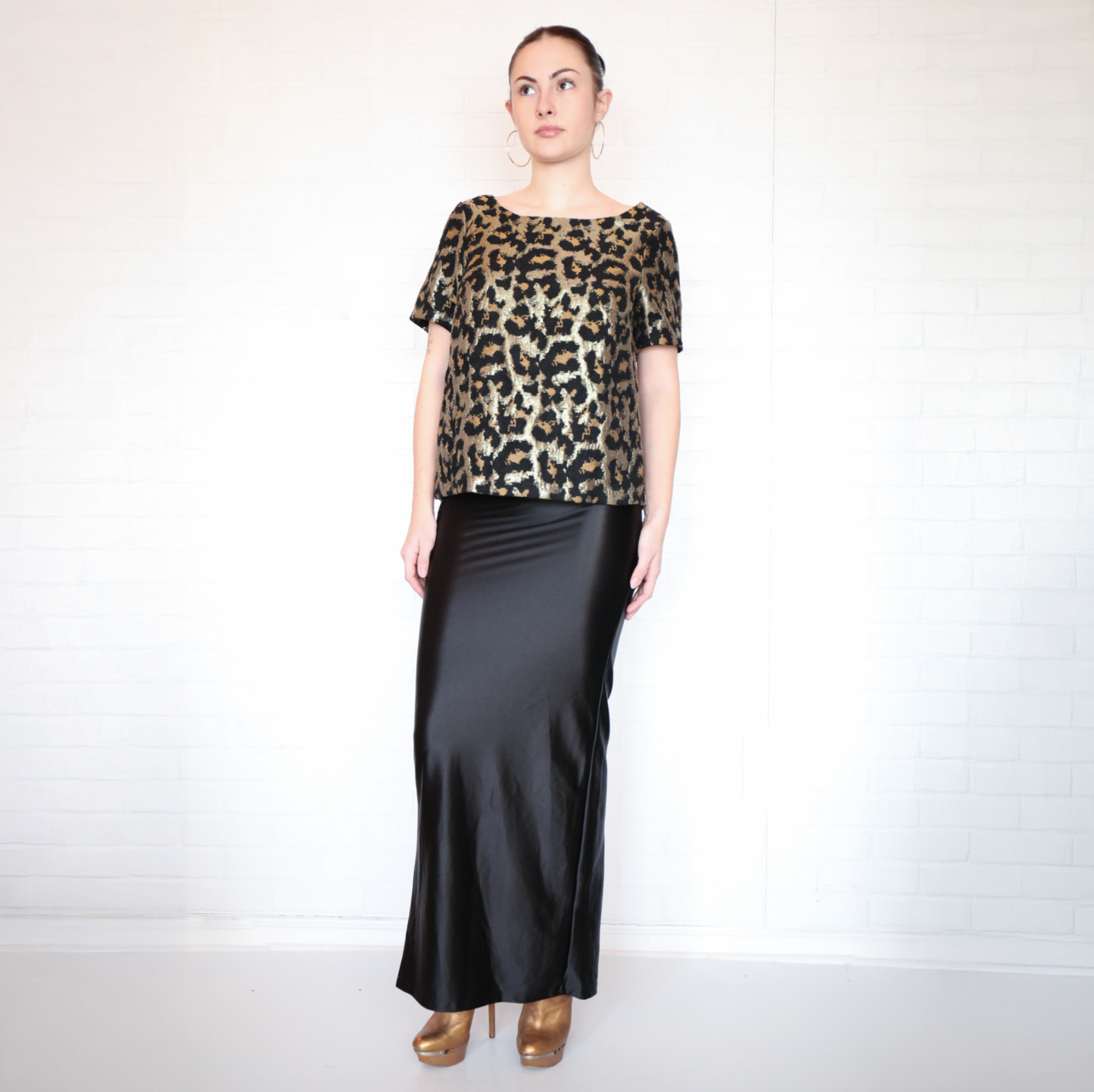 PrettyLittleThing Black Satin Maxi Skirt