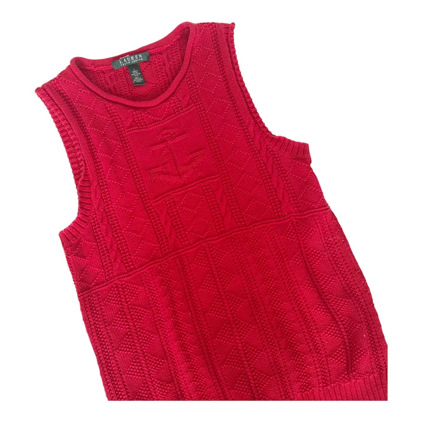 Vintage Lauren Ralph Lauren Red Nautical Themed Sweater Vest 90s