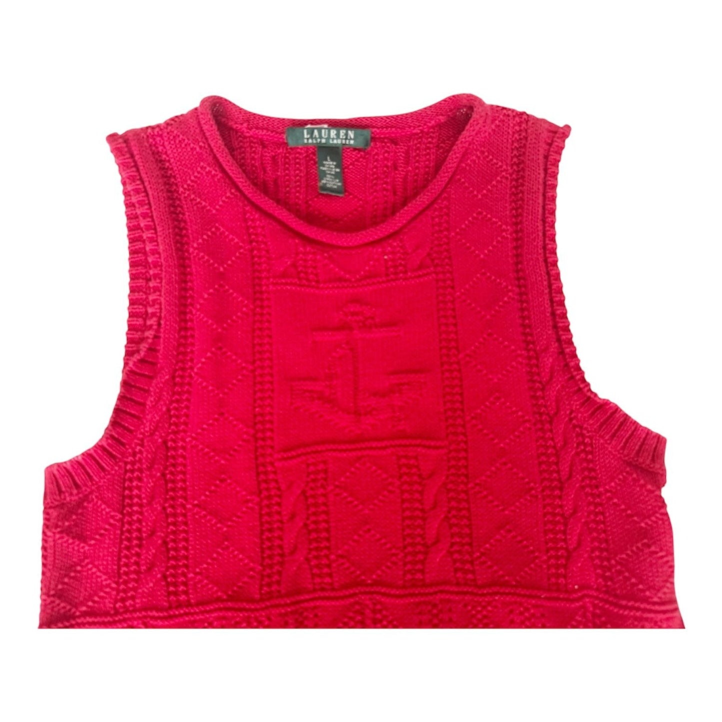 Vintage Lauren Ralph Lauren Red Nautical Themed Sweater Vest 90s