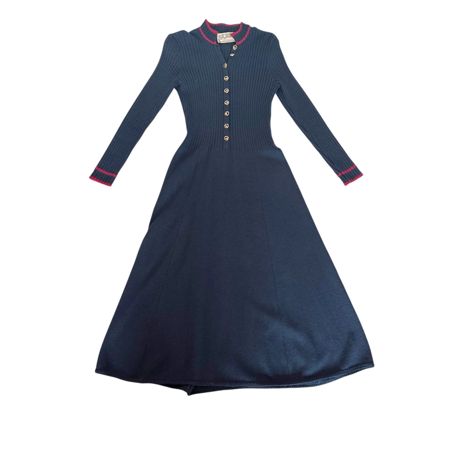 Vintage St. John Navy Fit & Flare Dress 1980s