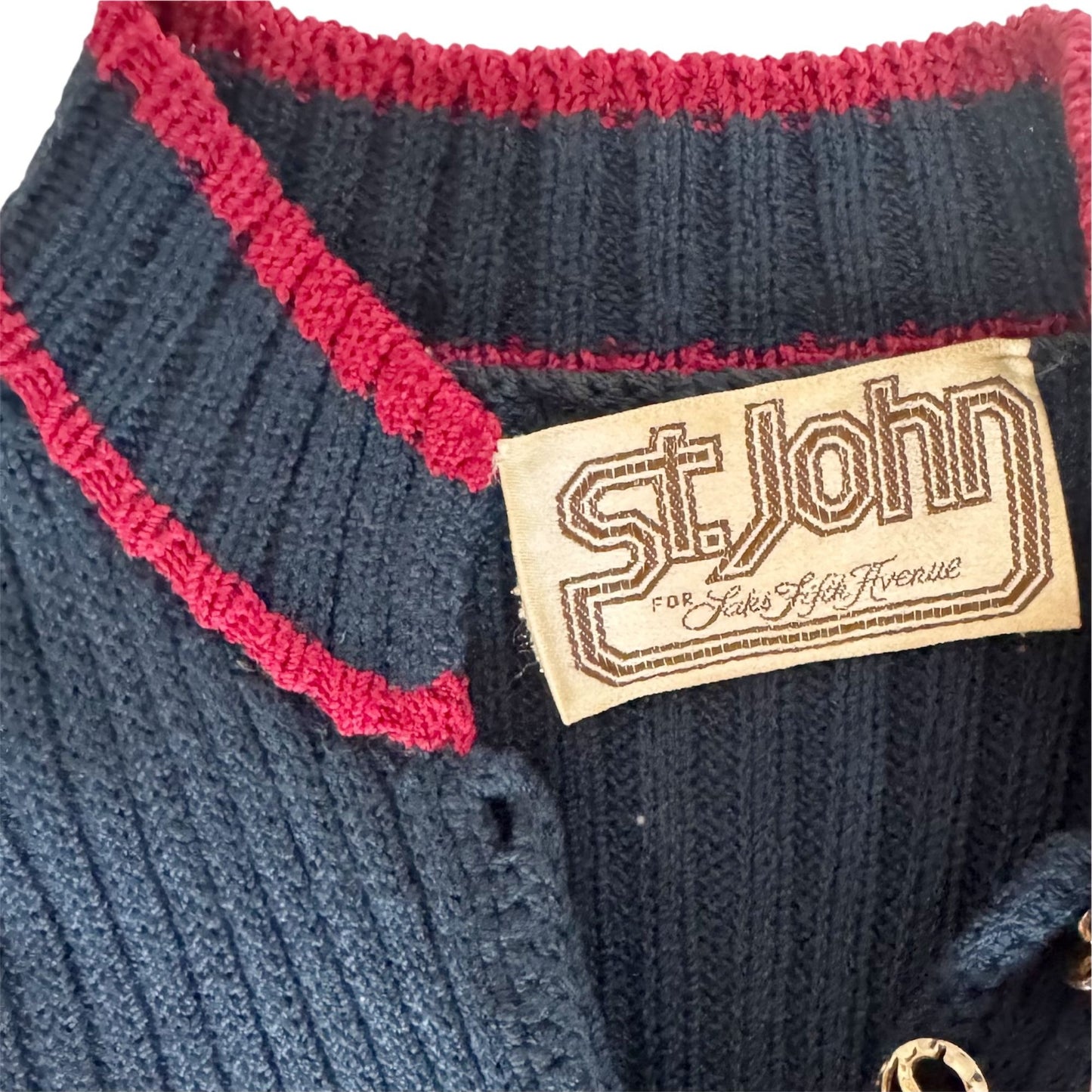 Vintage St. John Navy Fit & Flare Dress 1980s
