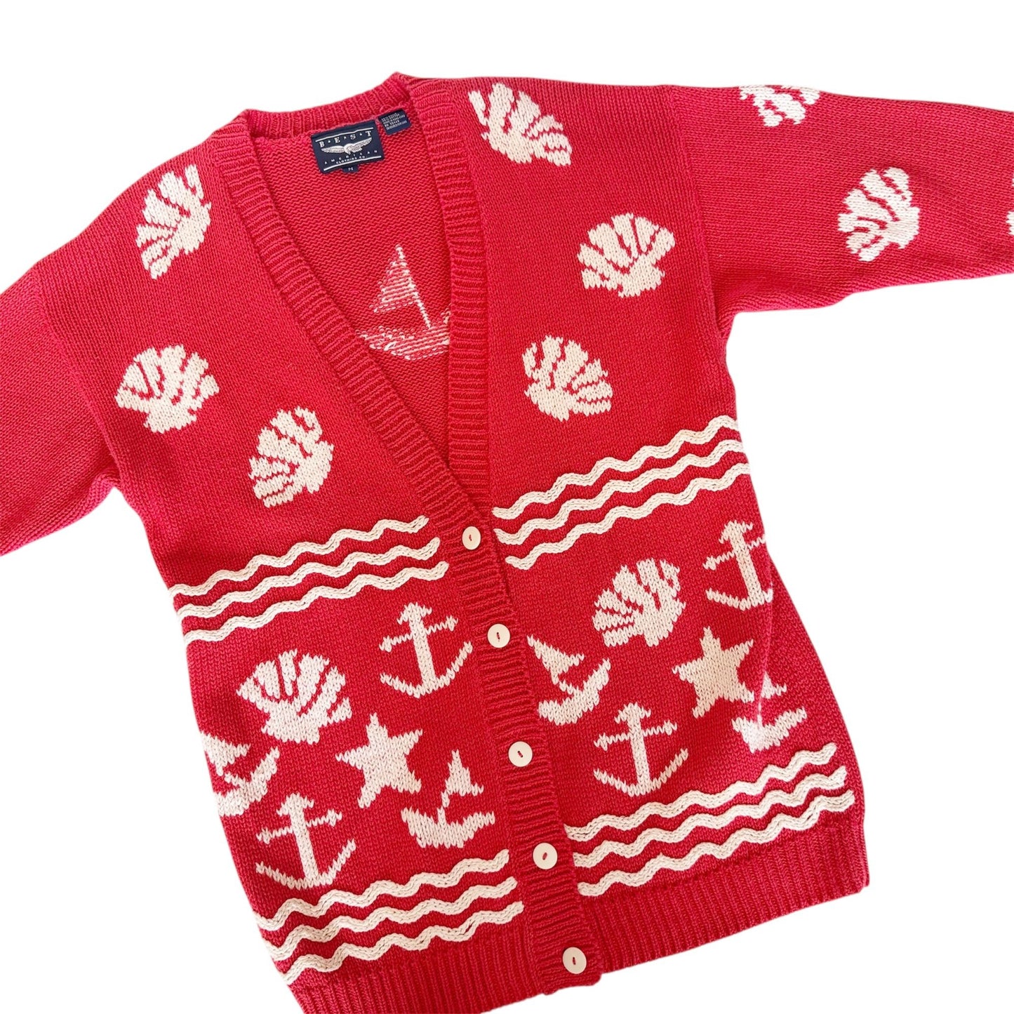 Vintage Best American Clothing Co. Nautical Themed Cardigan Sweater