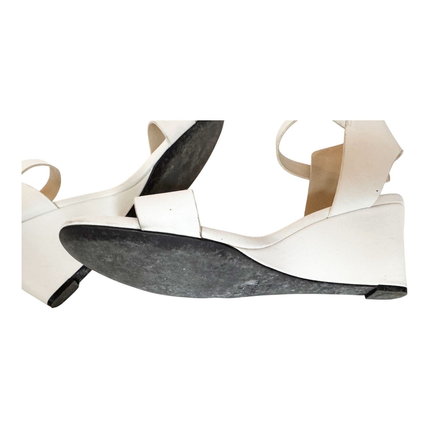 Cole Haan White Wedge Ankle Strap Open Toe Sandal