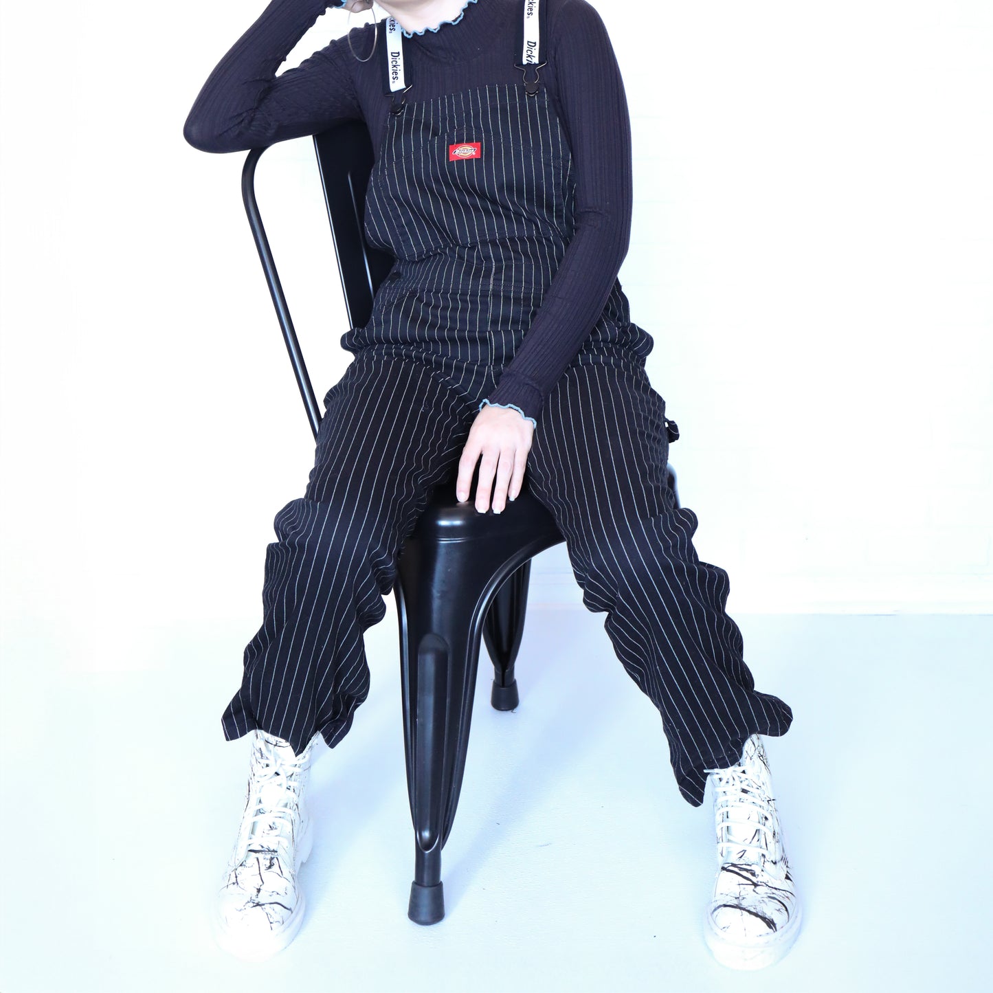Dickies Black & White Pinstripe Overalls