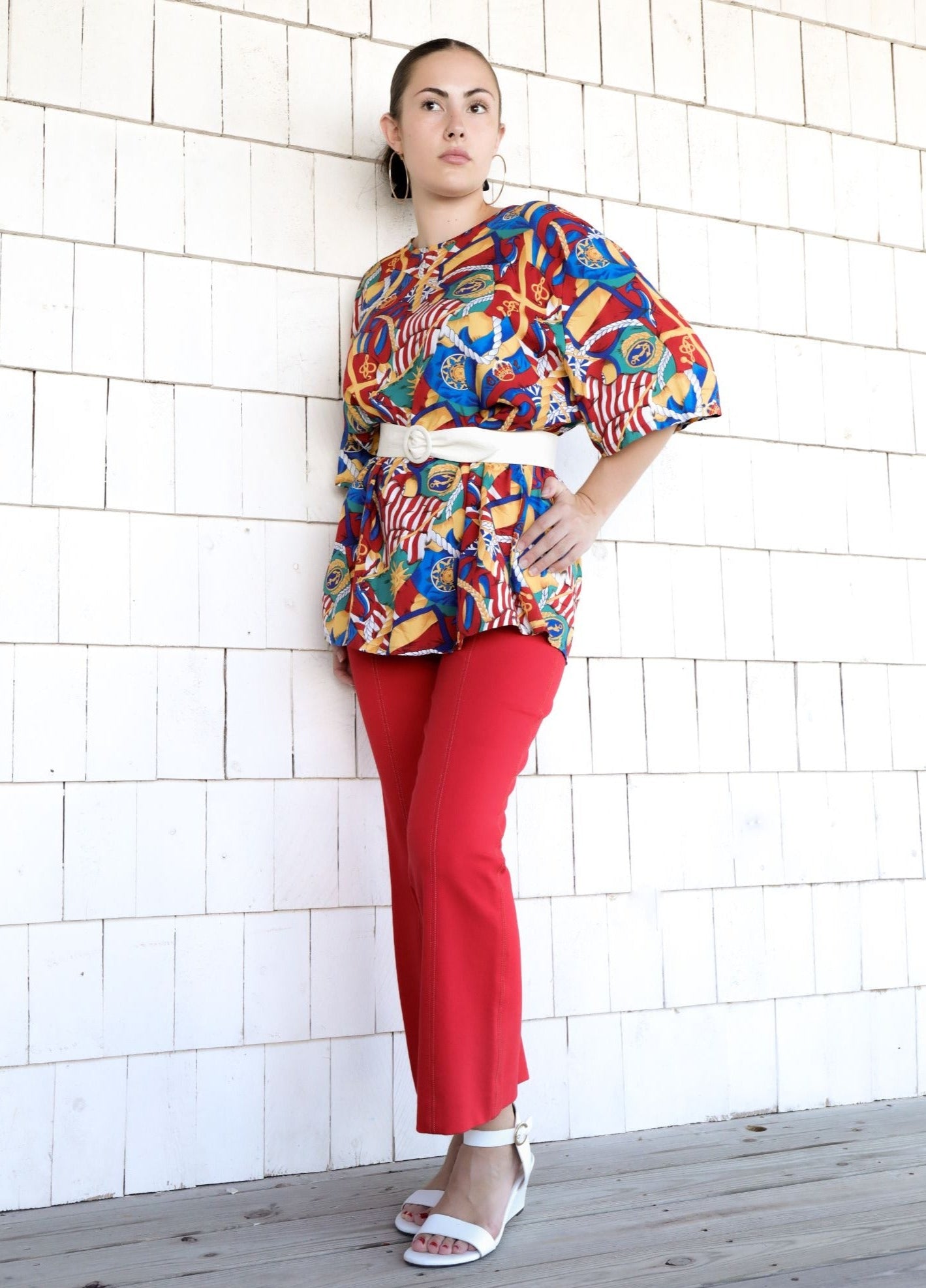 Anthropologie Essential Crop Flare Red Pull On Pant