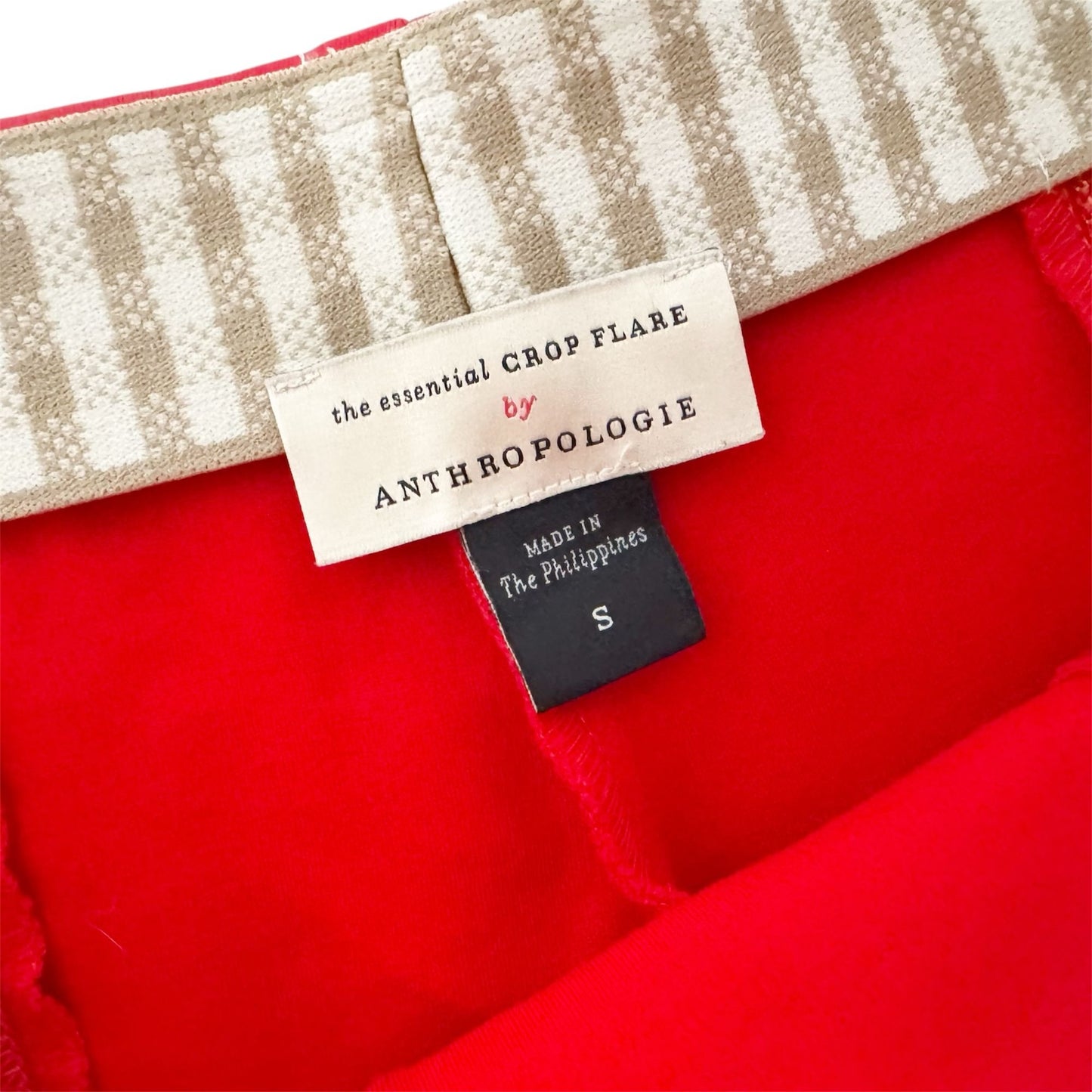 Anthropologie Essential Crop Flare Red Pull On Pant