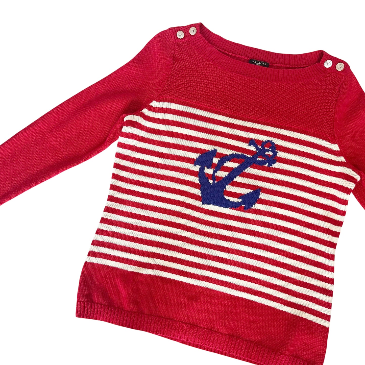 Talbots Boat Neck Nautical Themed Sweater