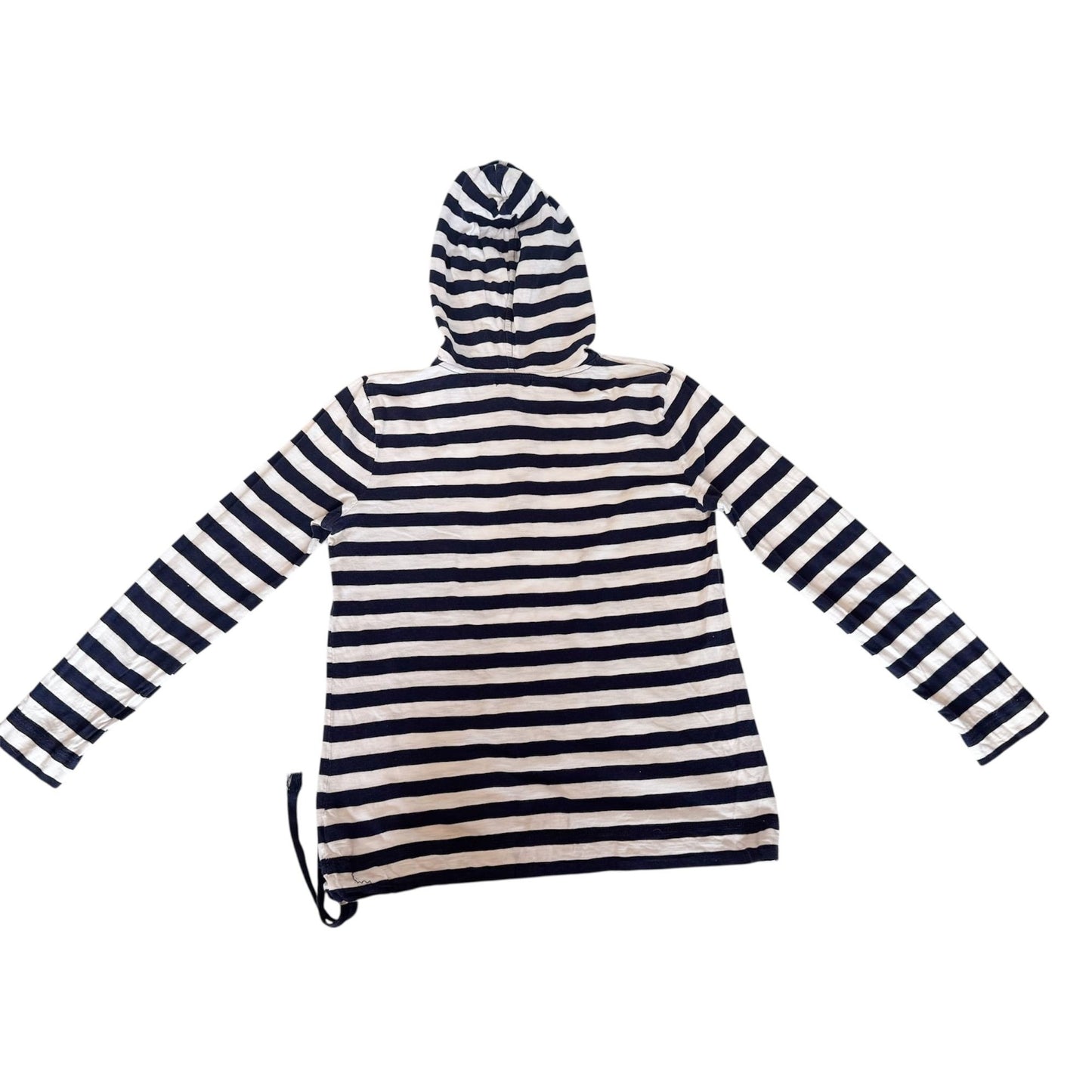 Lauren Ralph Lauren Navy & White Striped 1/4 Zipper Long Sleeve Shirt