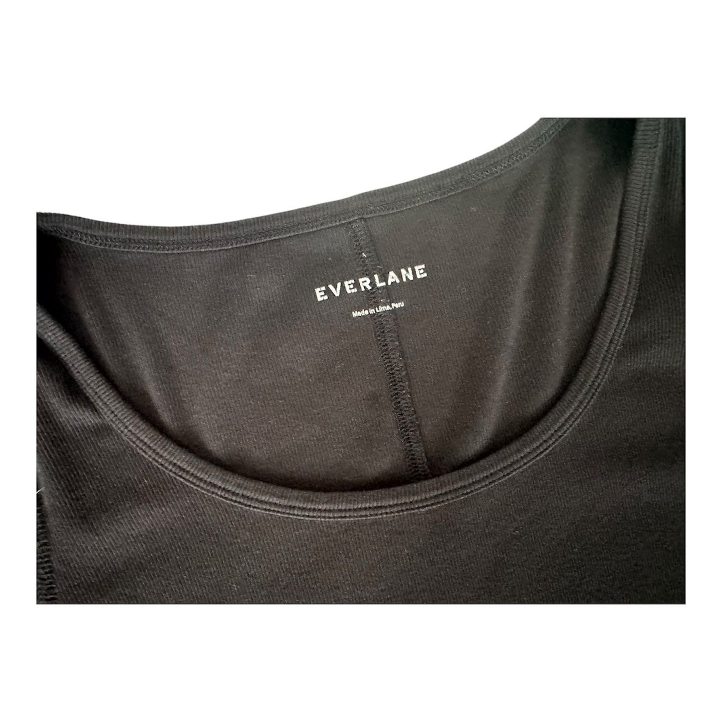 Everlane Pullover Black Scoop Neck Ribbed Top