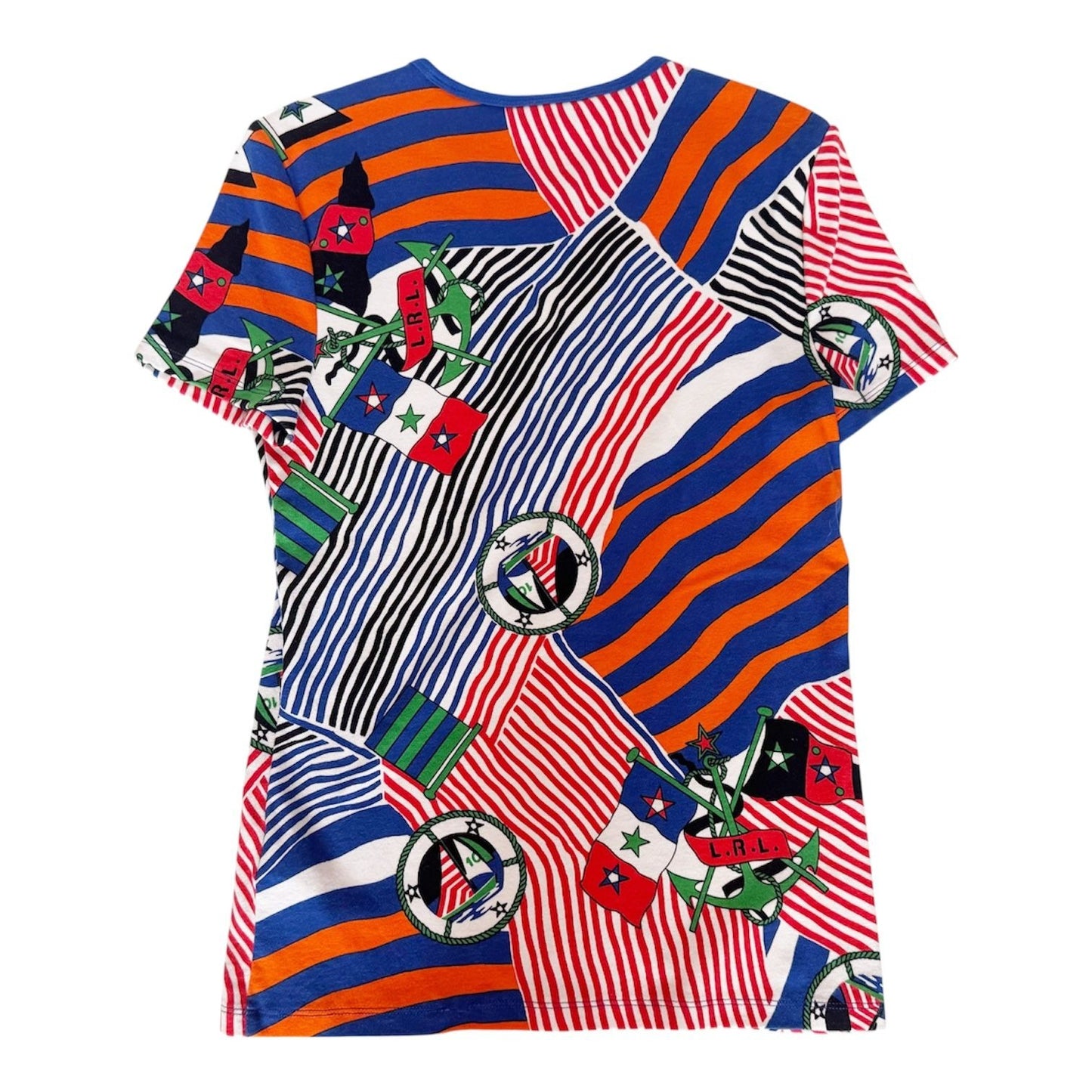 Lauren Ralph Lauren Multi Color Nautical Print Short Sleeve Shirt