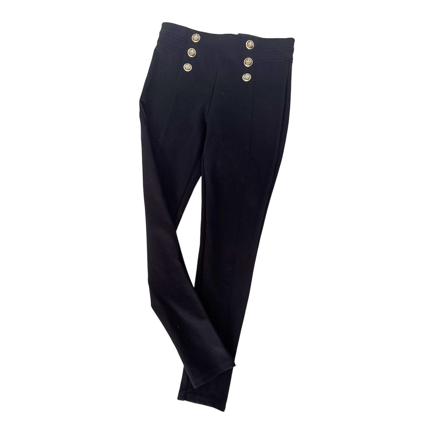 ZARA Sailor Button Black Slim Leg Ponte Pants