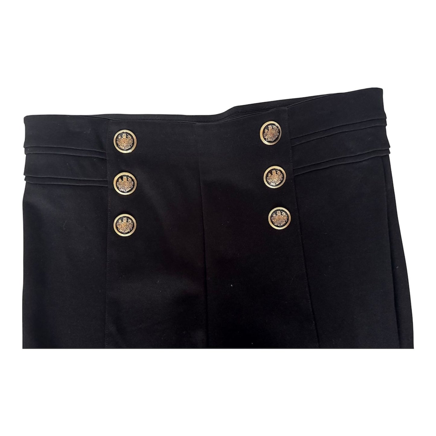 ZARA Sailor Button Black Slim Leg Ponte Pants
