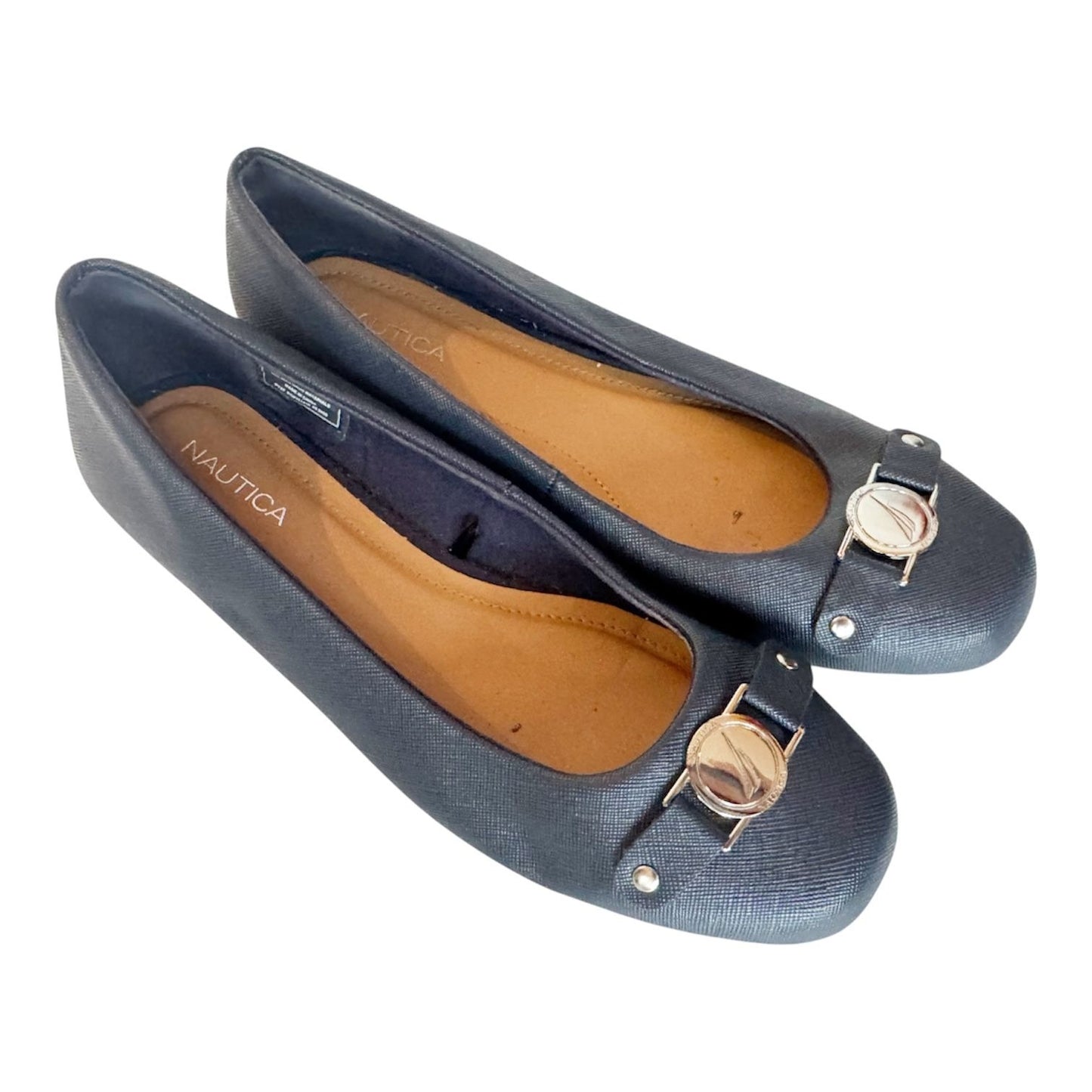 Nautica Pembina Faux Leather Navy Blue Ballet Flats