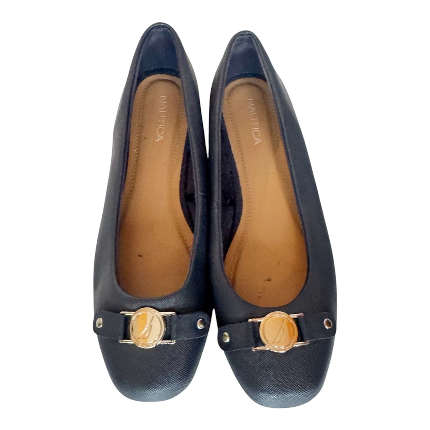 Nautica Pembina Faux Leather Navy Blue Ballet Flats
