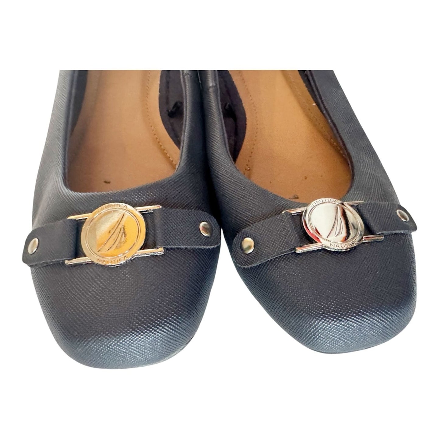 Nautica Pembina Faux Leather Navy Blue Ballet Flats