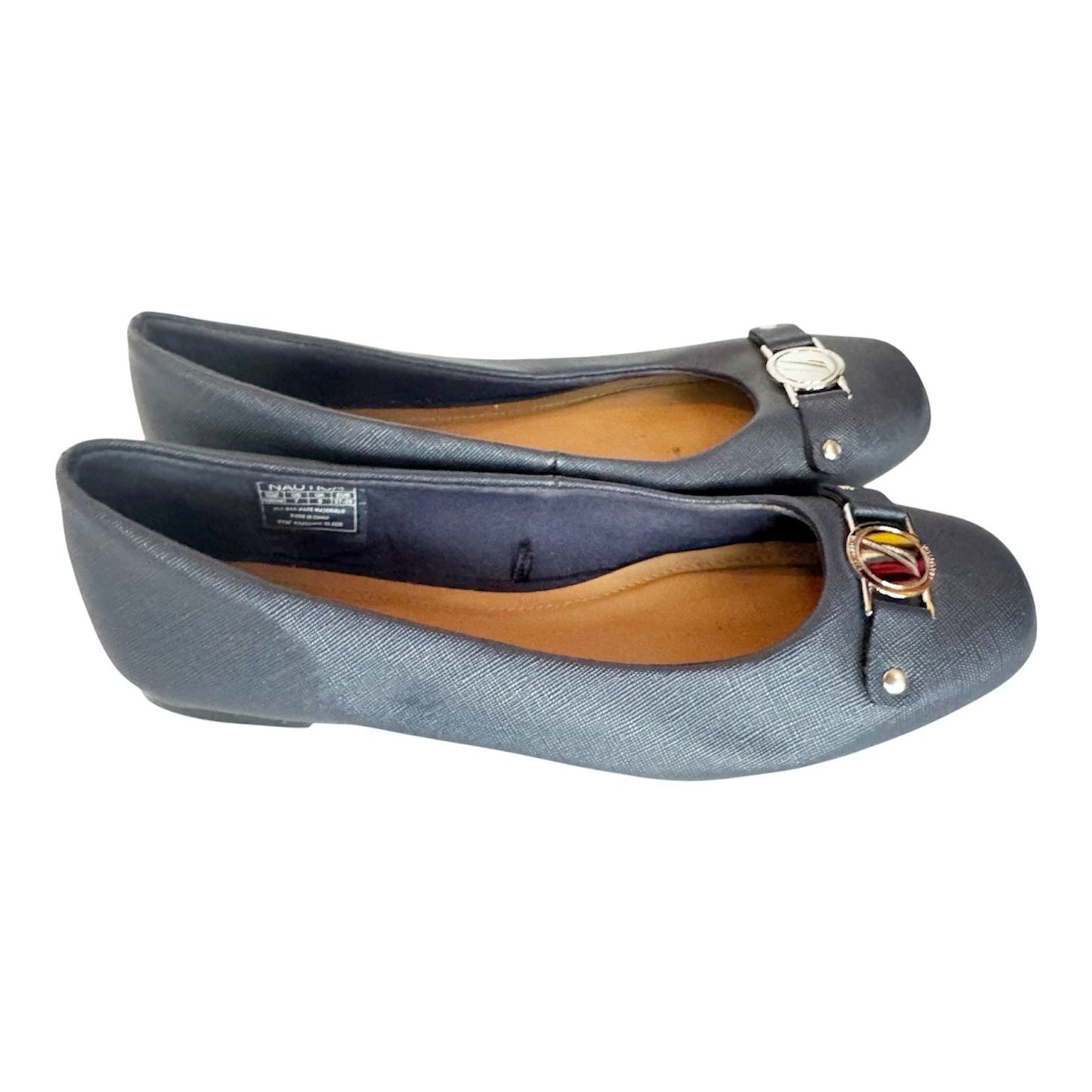 Nautica Pembina Faux Leather Navy Blue Ballet Flats