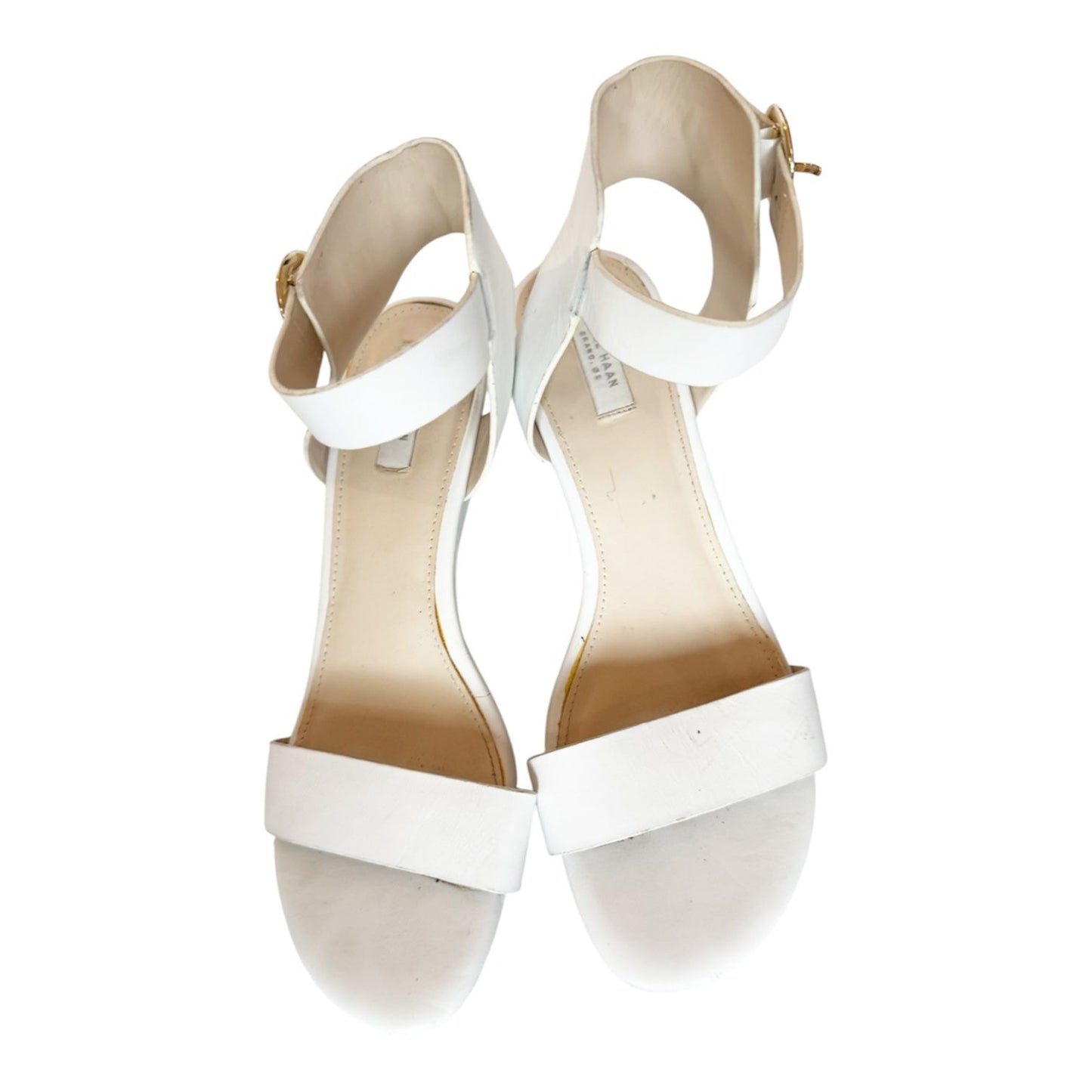 Cole Haan White Wedge Ankle Strap Open Toe Sandal