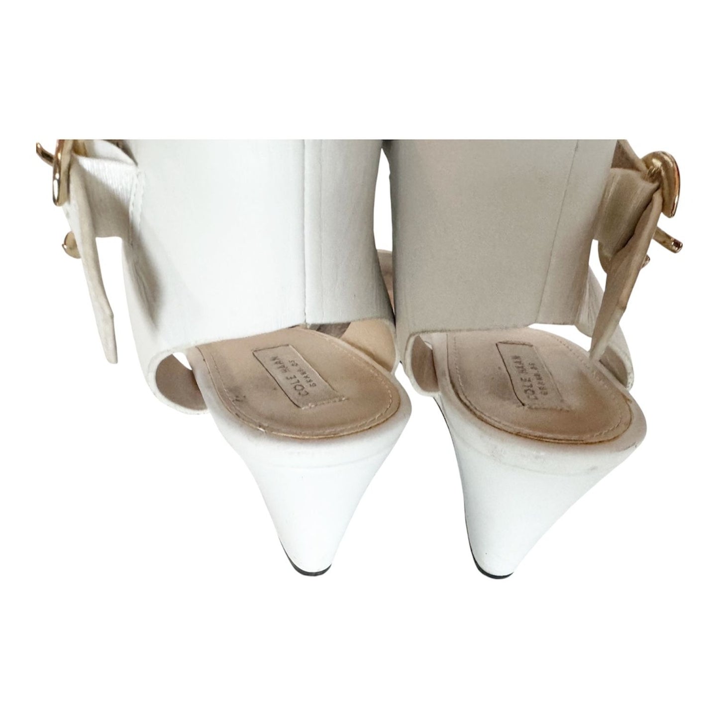 Cole Haan White Wedge Ankle Strap Open Toe Sandal