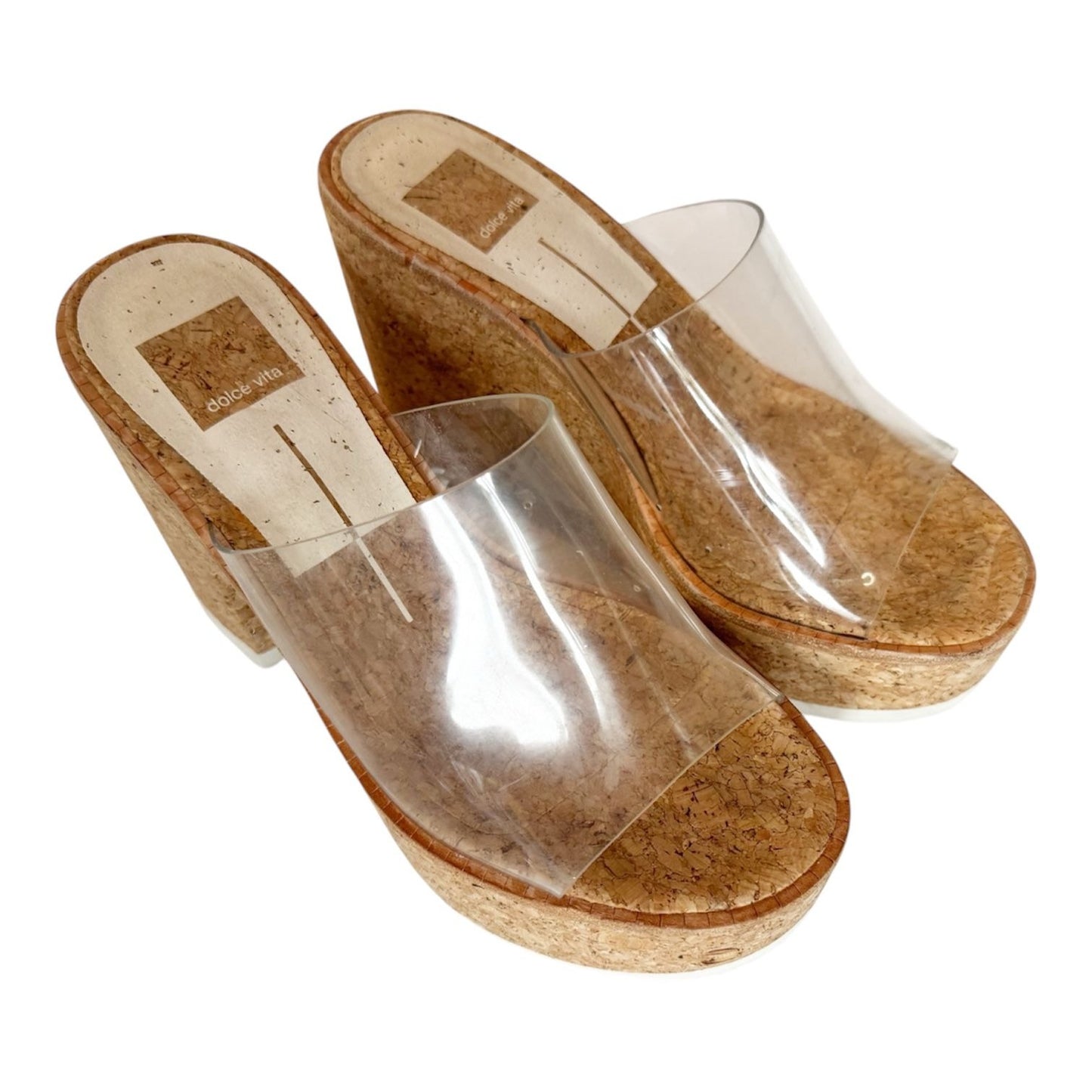 Dolce Vita Elania Translucent Strap Cork Platform Sandal