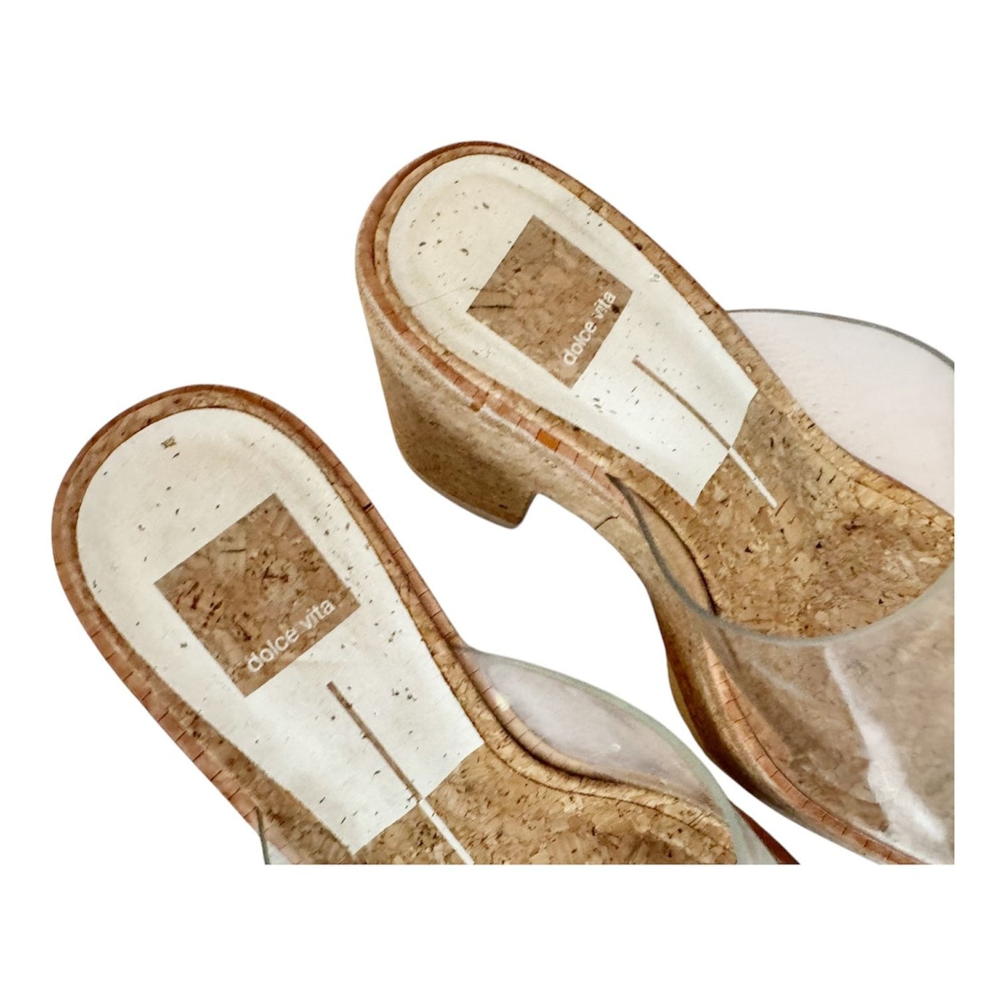 Dolce Vita Elania Translucent Strap Cork Platform Sandal