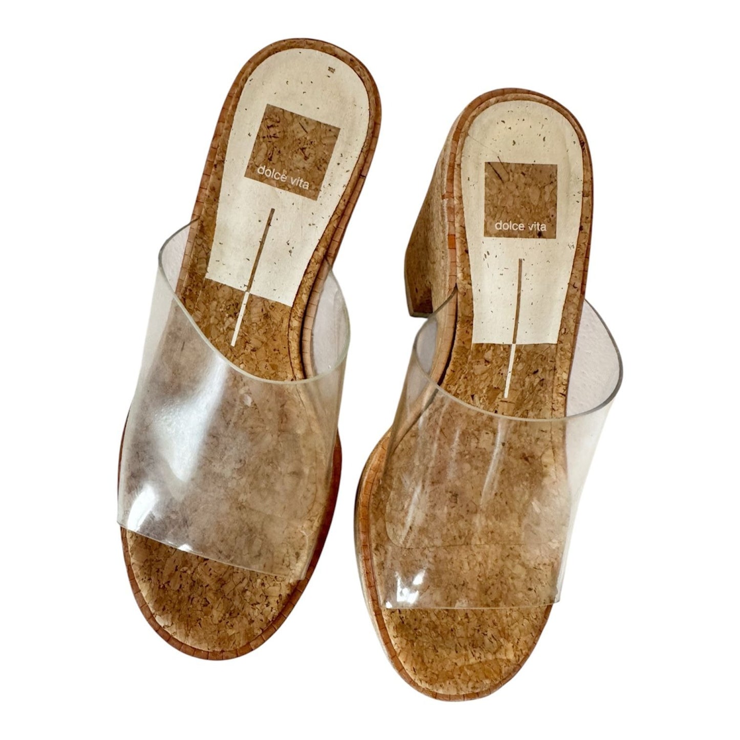 Dolce Vita Elania Translucent Strap Cork Platform Sandal