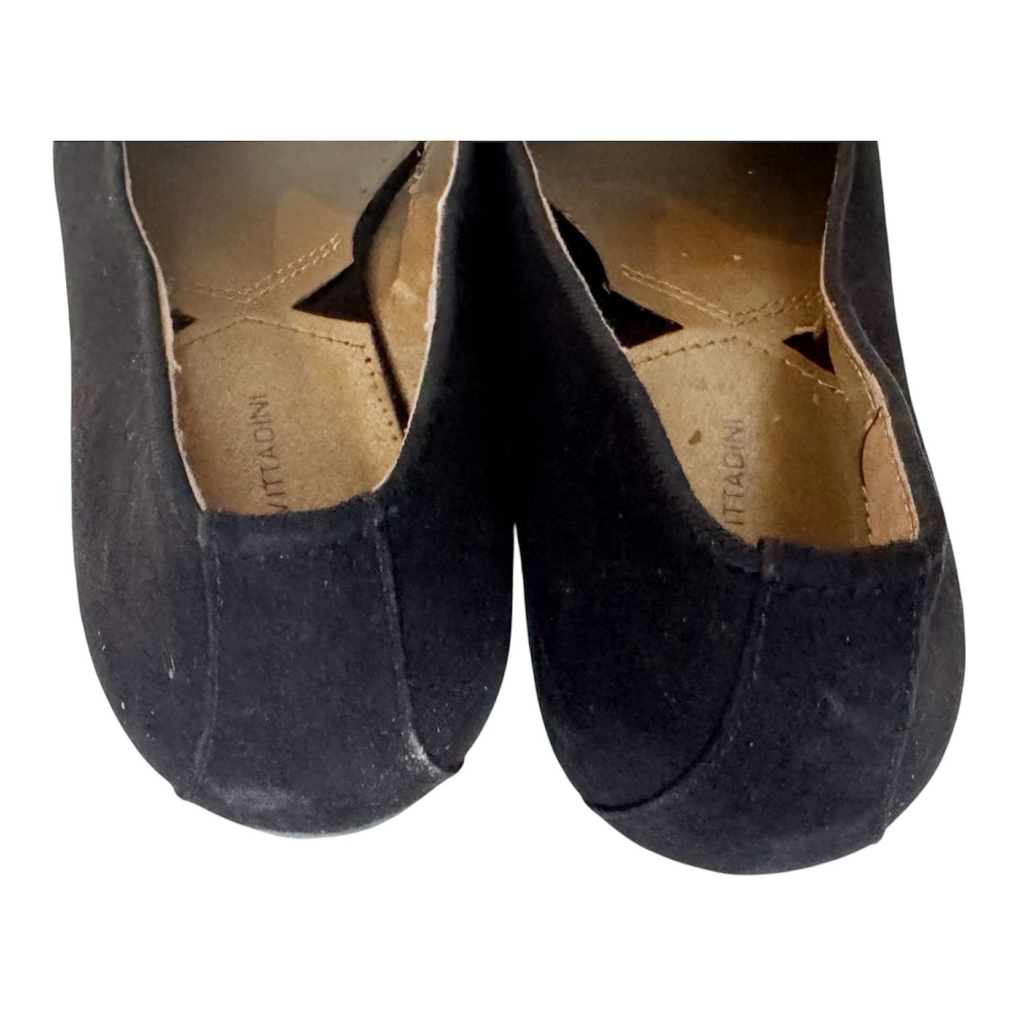 Adrienne Vittadini Black Gold Tassel Embroidered Loafer / Flat Sz 8.5